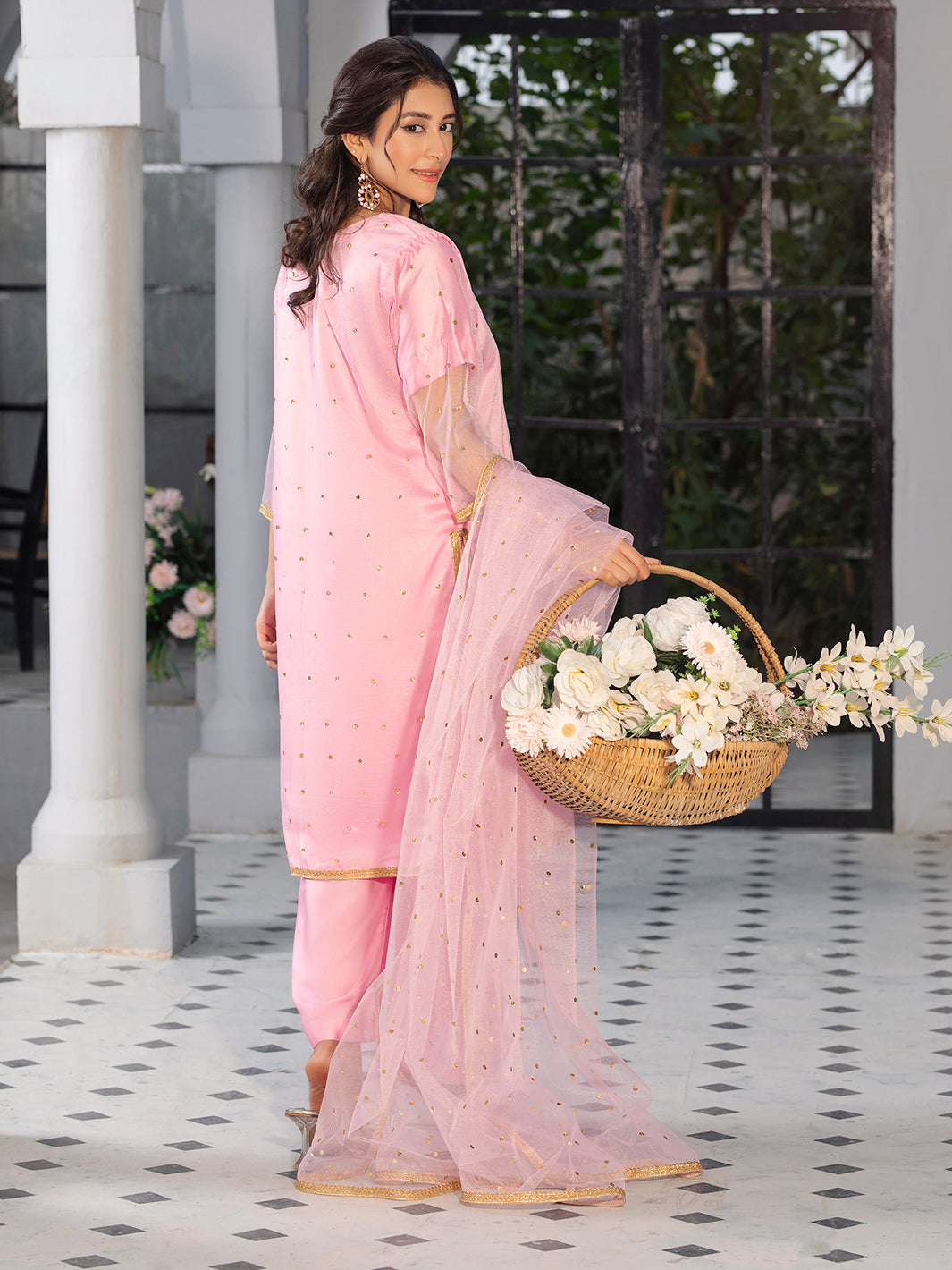 3 Piece Baby Pink Semi Formal Suit