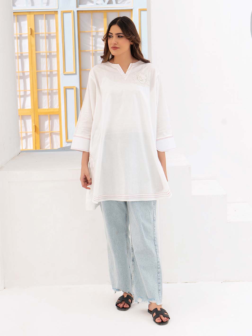 Single Arabic Plain Lawn Shirt