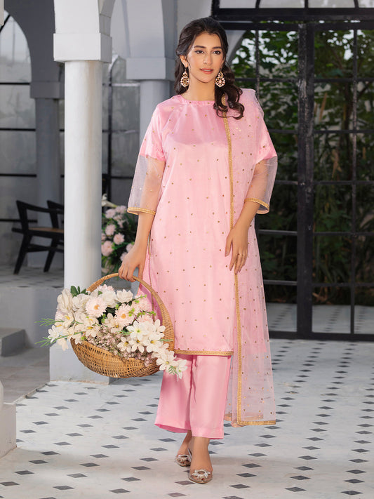 3 Piece Baby Pink Semi Formal Suit