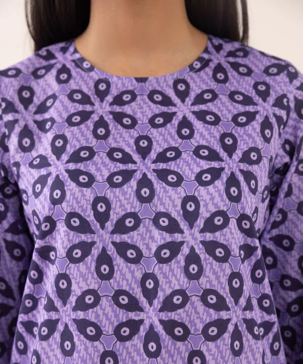 Purple 3 PIECE - PRINTED LAWN SUIT - Sapphire