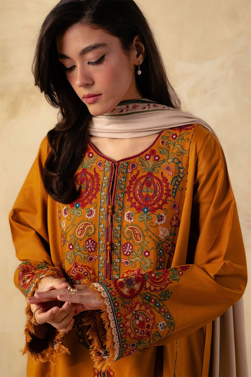 ZARA SHAHJAHAN - 3PC DHANAK EMBROIDERED JA-78M