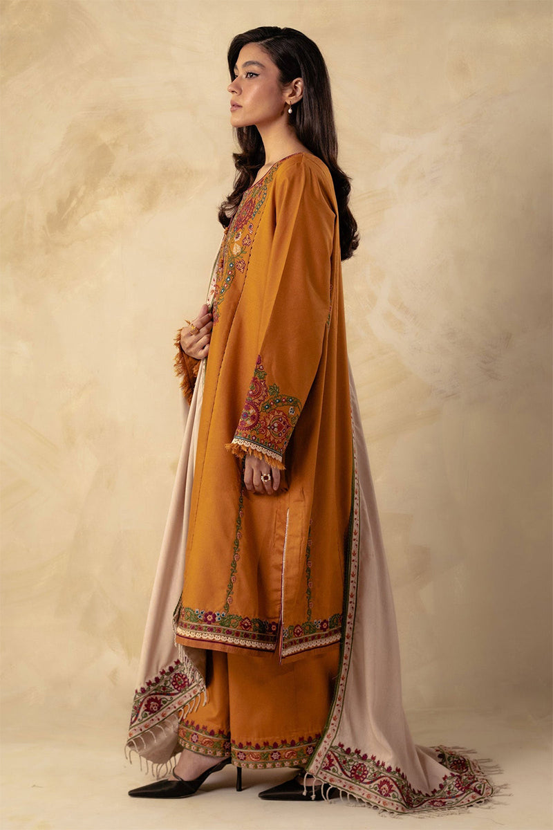 ZARA SHAHJAHAN - 3PC DHANAK EMBROIDERED JA-78M