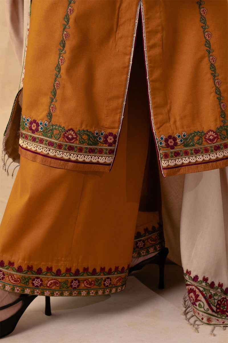 ZARA SHAHJAHAN - 3PC DHANAK EMBROIDERED JA-78M