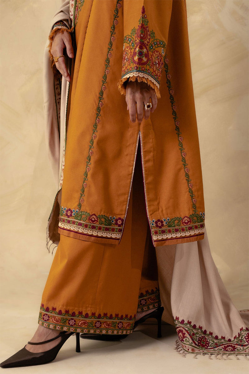 ZARA SHAHJAHAN - 3PC DHANAK EMBROIDERED JA-78M