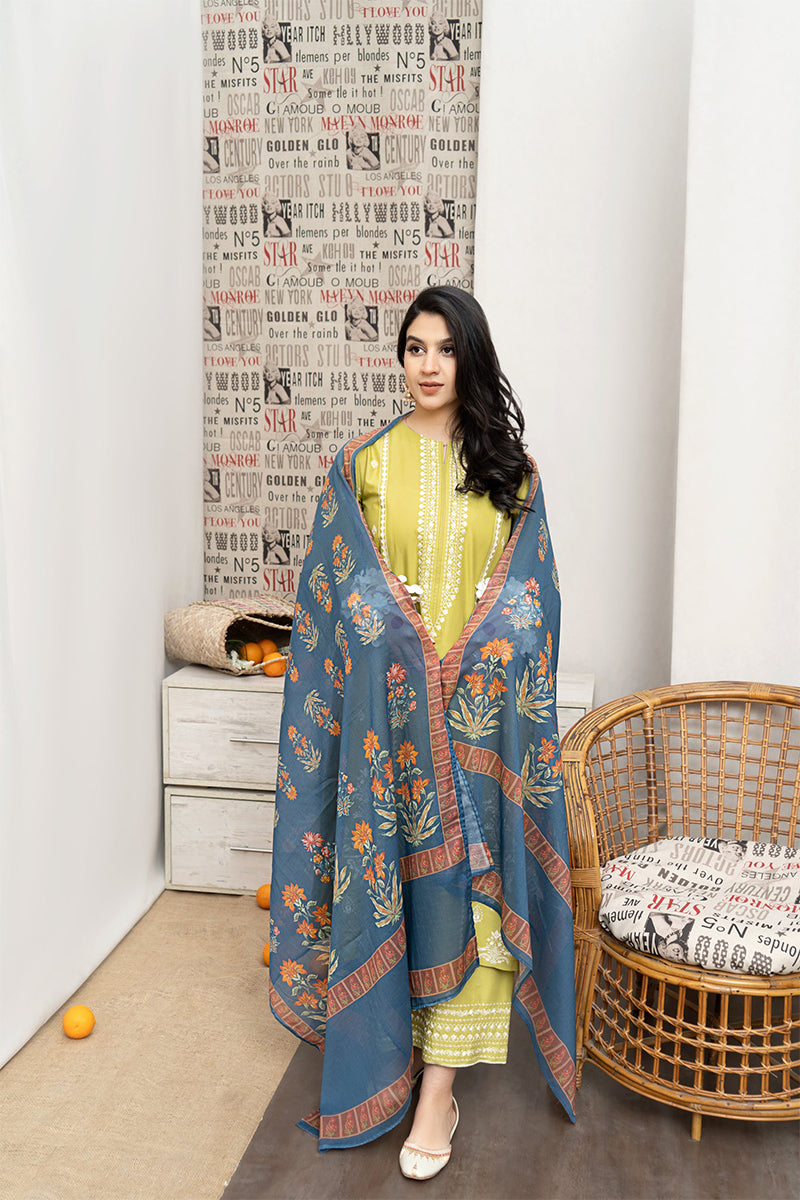 URGE - 3PC DHANAK EMBROIDERED JA-110