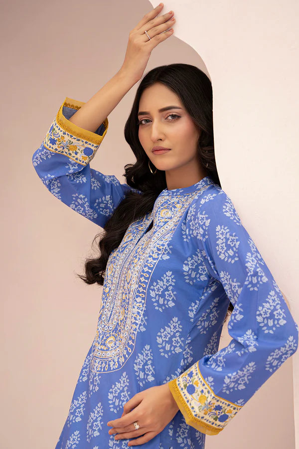 Embroidered Shirt Shalwar Blue - 0485 - Zellbury