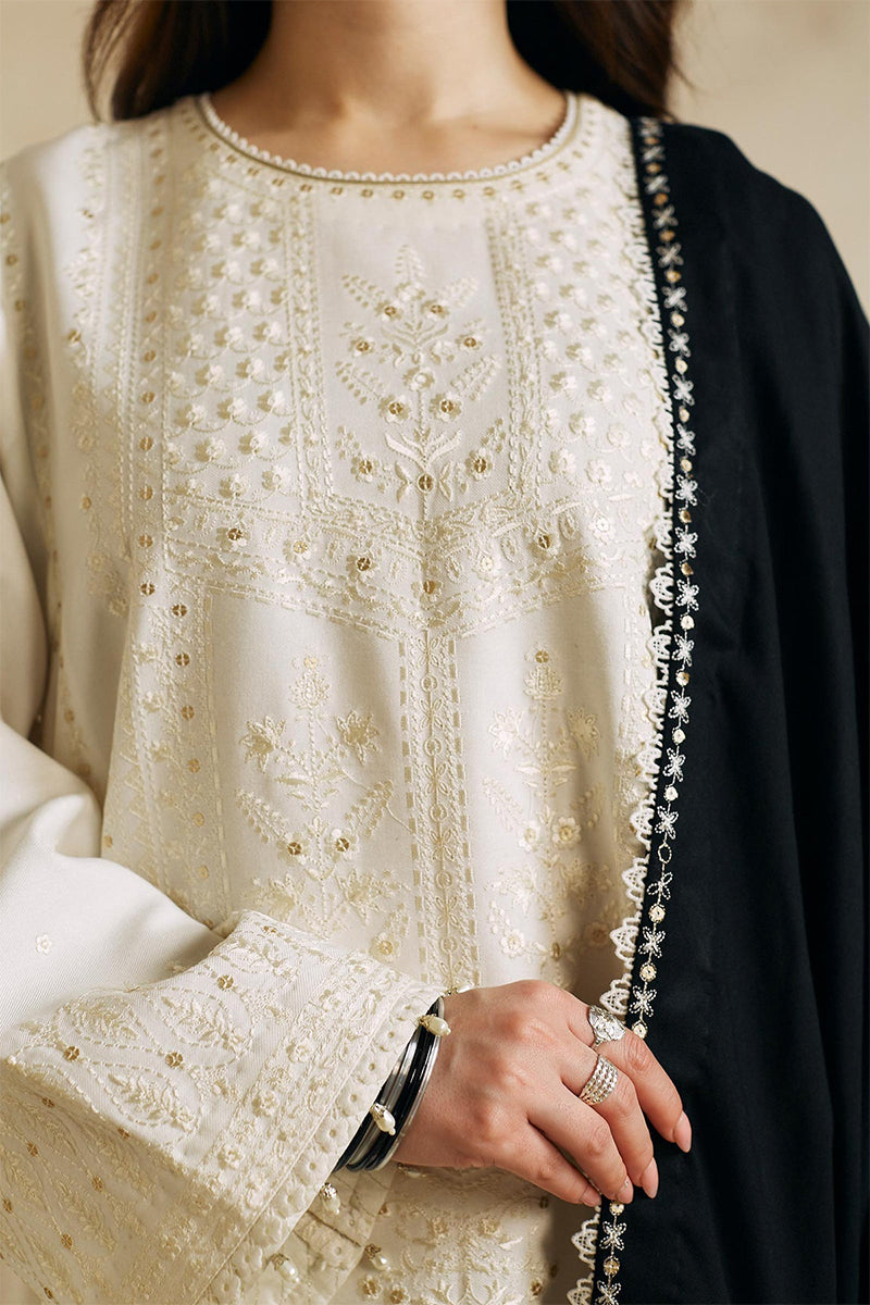 ZARA SHAH JAHAN - 3PC DHANAK EMBROIDERED JA-80W