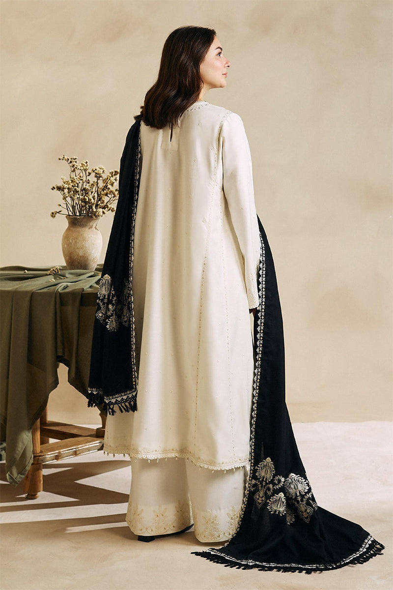 ZARA SHAH JAHAN - 3PC DHANAK EMBROIDERED JA-80W