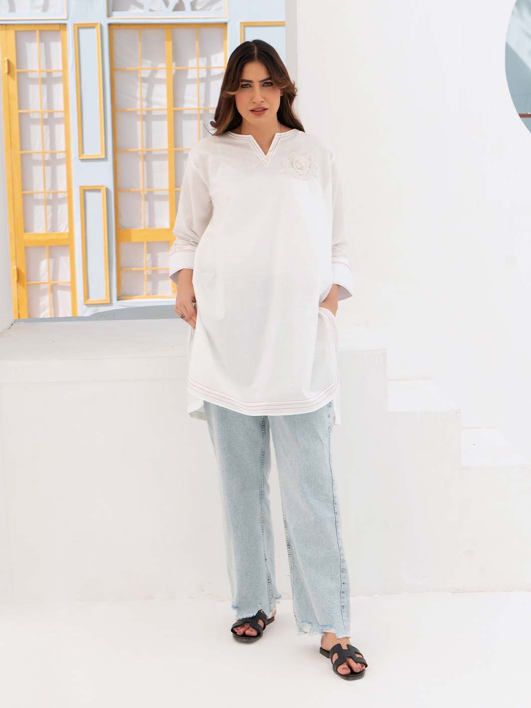 Single Arabic Plain Lawn Shirt