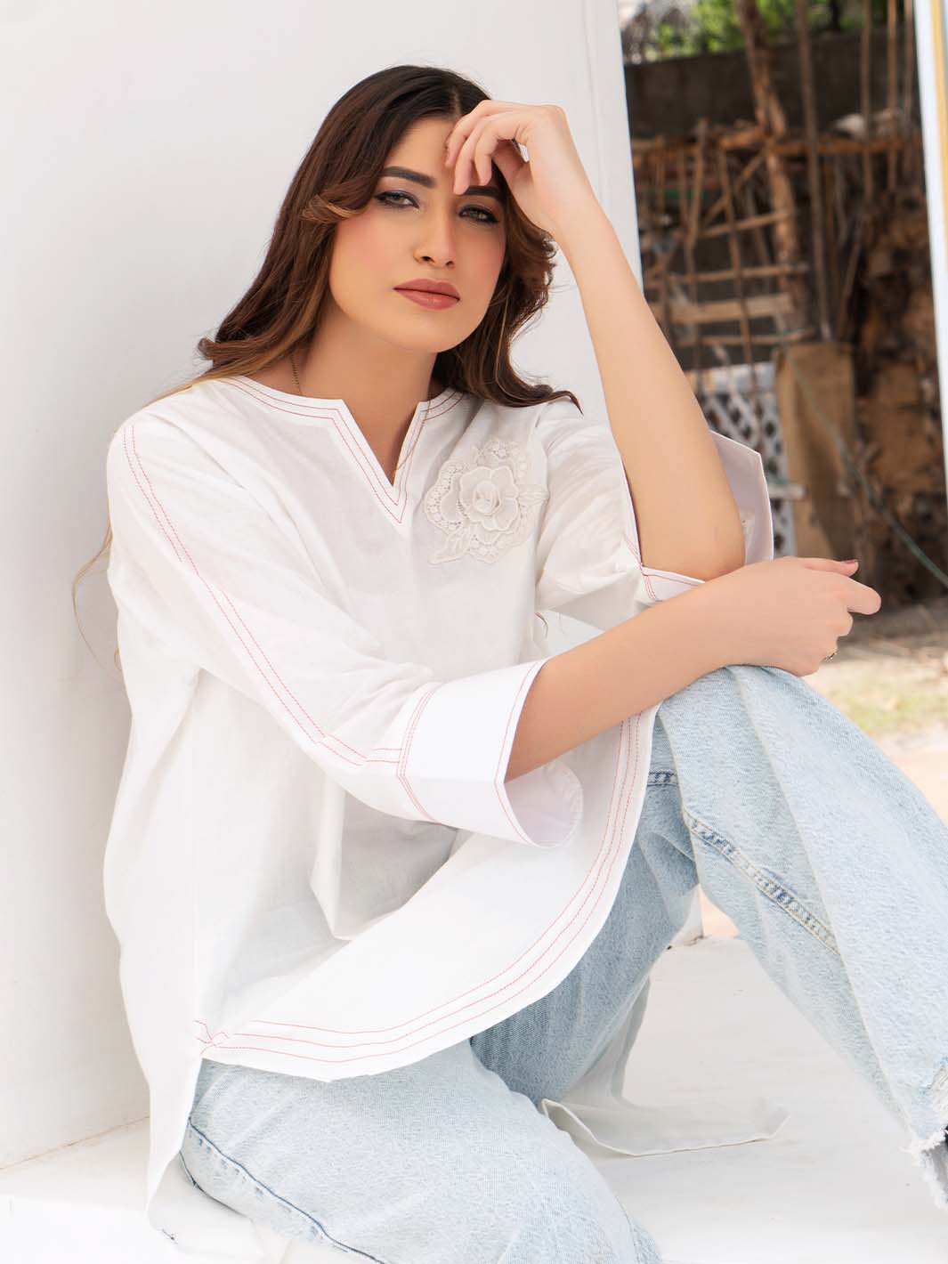 Single Arabic Plain Lawn Shirt