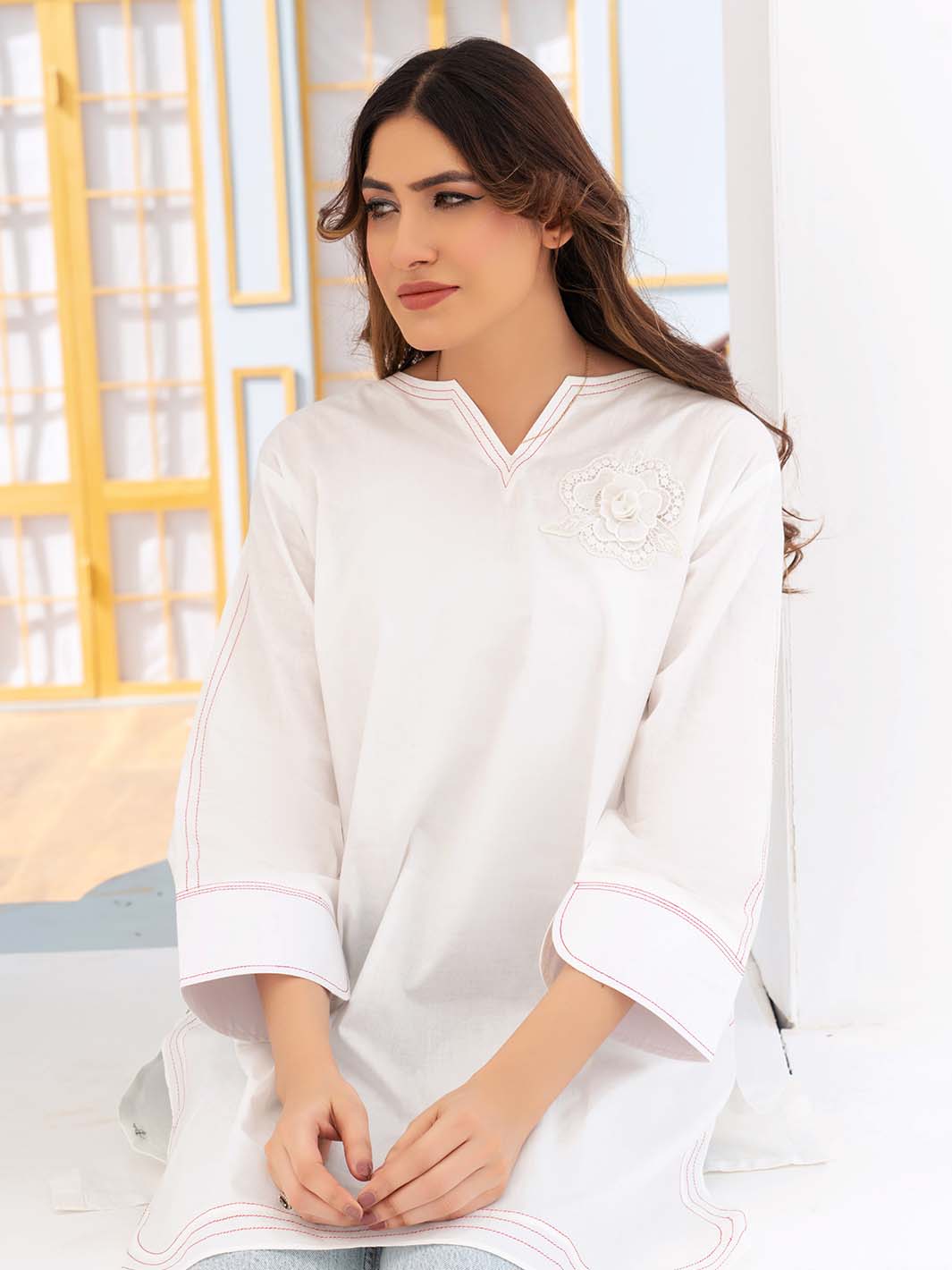 Single Arabic Plain Lawn Shirt