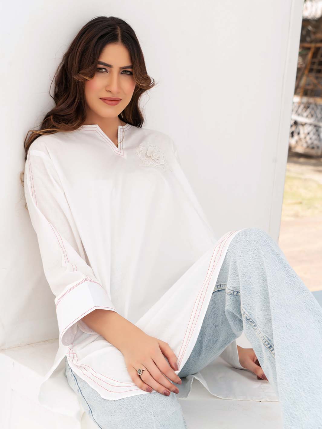 Single Arabic Plain Lawn Shirt