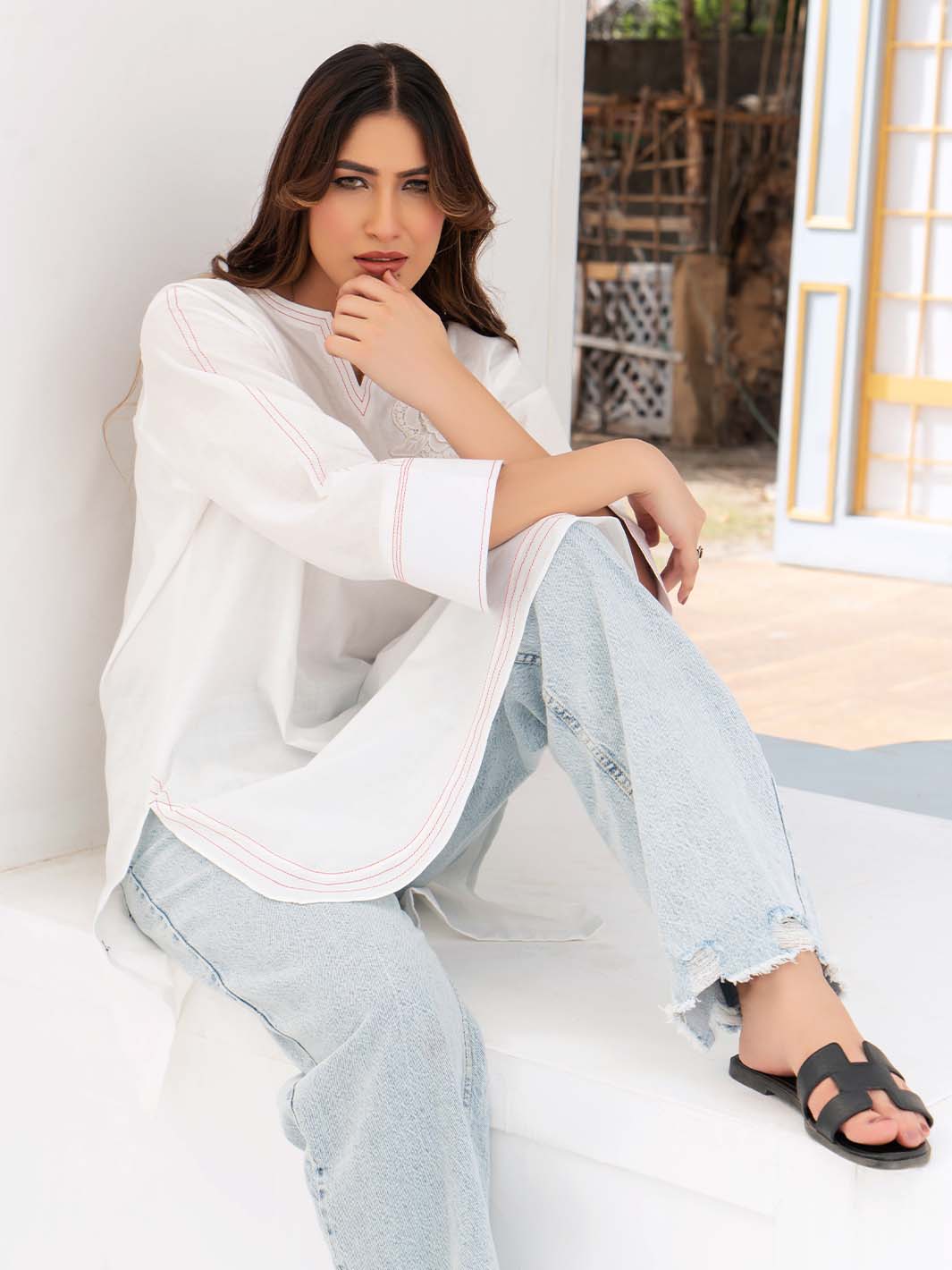 Single Arabic Plain Lawn Shirt