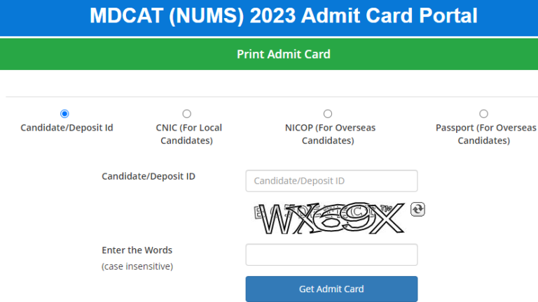 NUMS MDCAT Result 2023