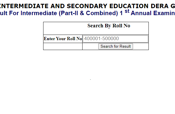 12th Class Result 2023 BISE DG Khan Board