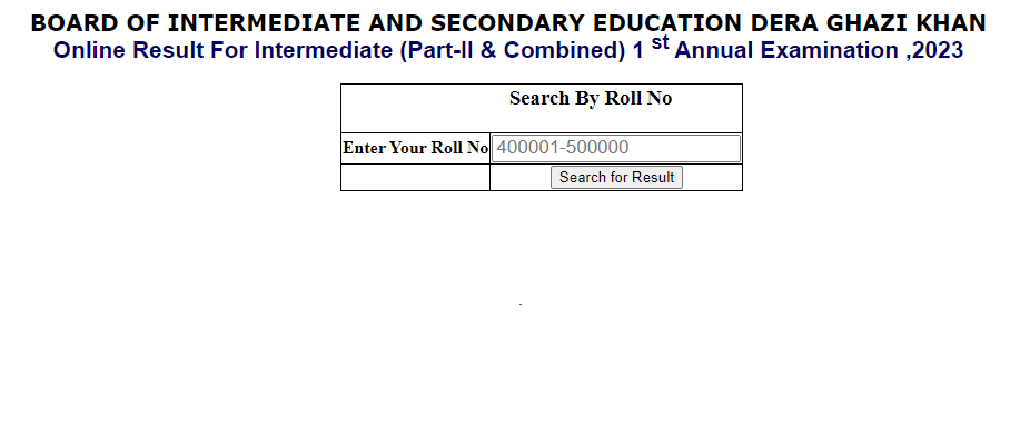 12th Class Result 2023 BISE DG Khan Board